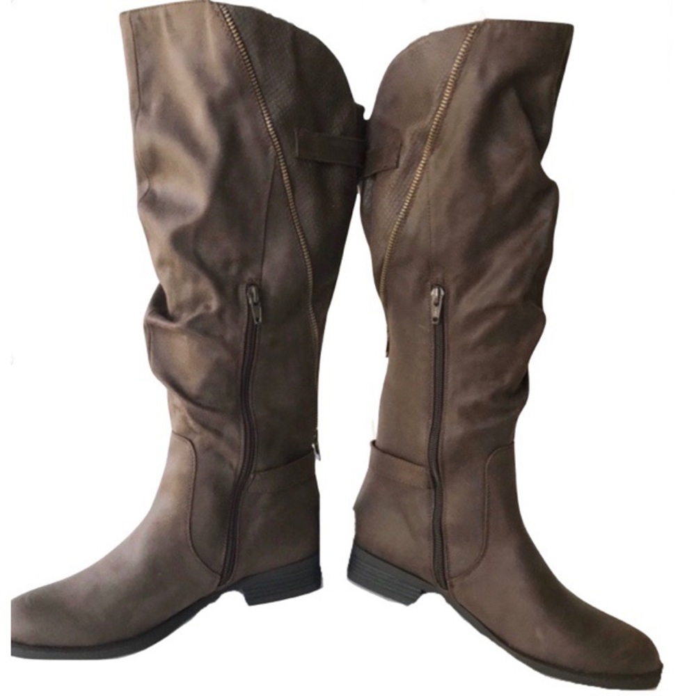 Leto Slouchy Flat Knee-High Riding Boots
